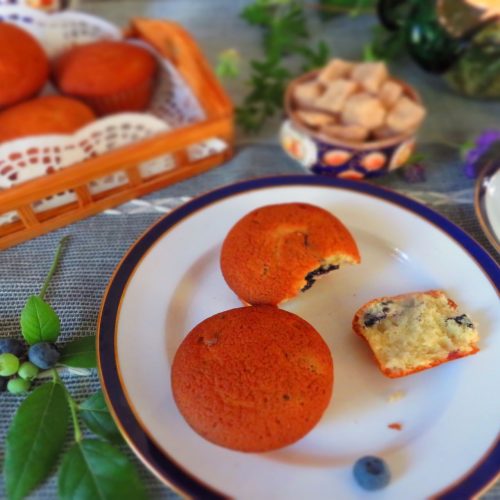 Blueberry Muffins served on a plate