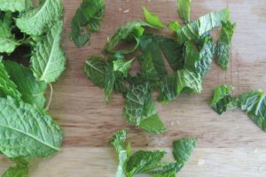 Mint chiffonade