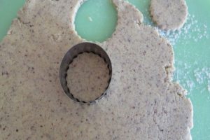 Hazelnut cookies cut into shapes