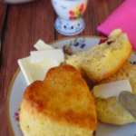 split orange scones with butter