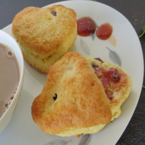 Orange scones served with butter and jam